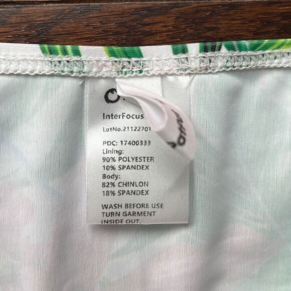 Patpat Womens Two Piece Swimsuit Ruffle Bikini Top Tropical Print Large Pink - Picture 4 of 8